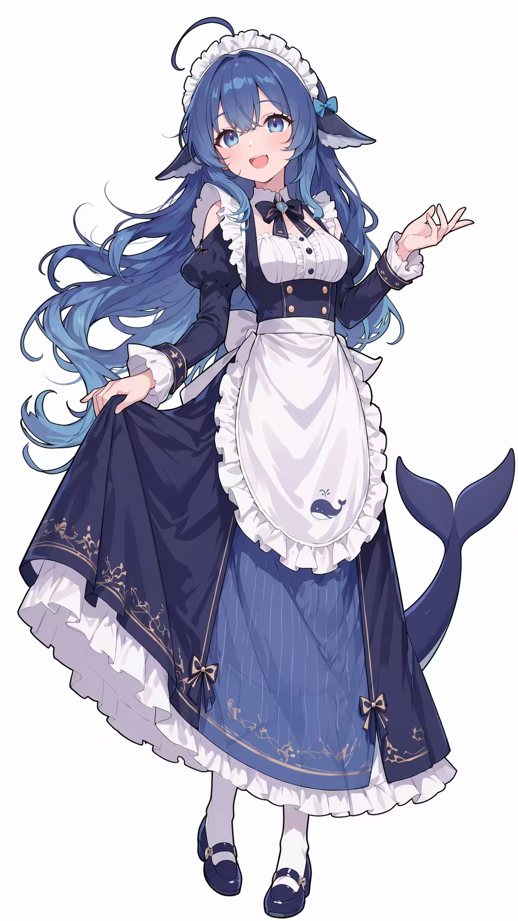 鲸鱼娘 DeepSeek 原始立绘